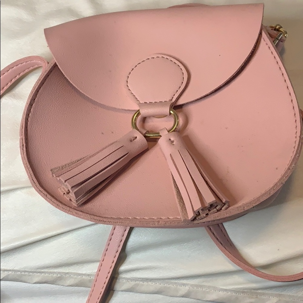 pink leather purse